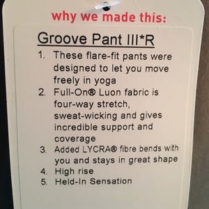 Lululemon grove pants size 12